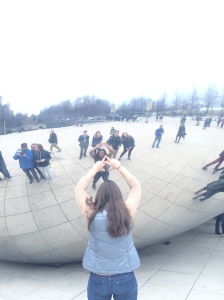 Throwin' what I know in front of the Chicago Bean.